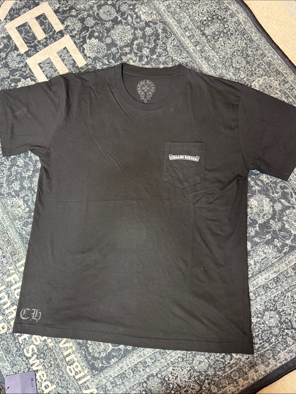 Chrome Hearts Black Pocket Logo Short Sleeve Tee